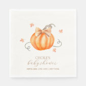 Sweet Little Pumpkin Bow Herfst Baby shower Servet (Voorkant)