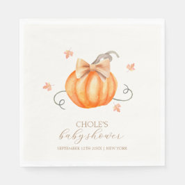 Sweet Little Pumpkin Bow Herfst Baby shower Servet