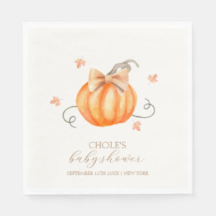 Sweet Little Pumpkin Bow Herfst Baby shower Servet