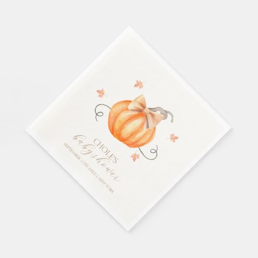 Sweet Little Pumpkin Bow Herfst Baby shower Servet (Hoek)
