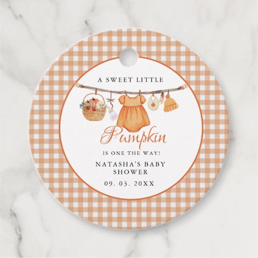 Sweet Little Pumpkin Fall baby shower Bedankjes Labels (Voorkant)