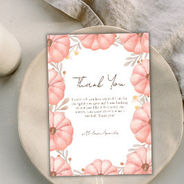 Sweet Little Pumpkin Floral Baby shower Bedankkaart