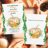 Sweet Little Pumpkin Greenery Fall Colors Birthday Kaart