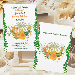 Sweet Little Pumpkin Greenery Fall Colors Birthday Kaart