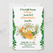 Sweet Little Pumpkin Greenery Fall Colors Birthday Kaart (Voorkant)