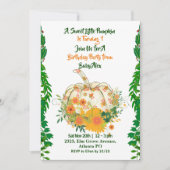 Sweet Little Pumpkin Greenery Fall Colors Birthday Kaart (Voorkant)
