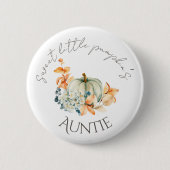 Sweet Little Pumpkin Herfst Baby shower Button tan (Voorkant)