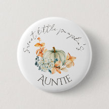Sweet Little Pumpkin Herfst Baby shower Button tan