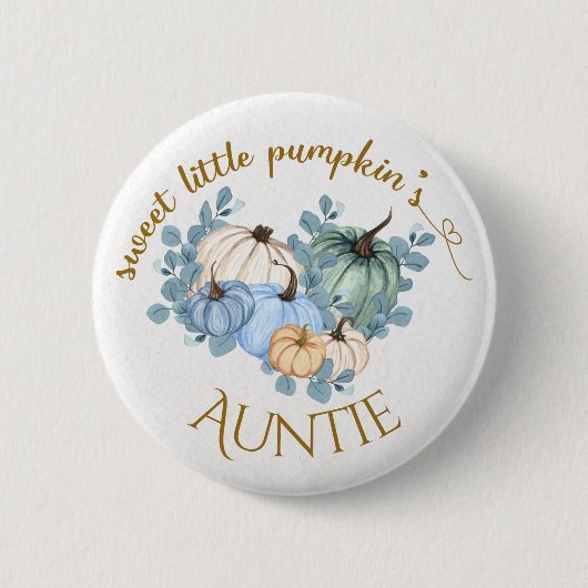 Sweet Little Pumpkin Herfst Baby shower Button tan (Voorkant)