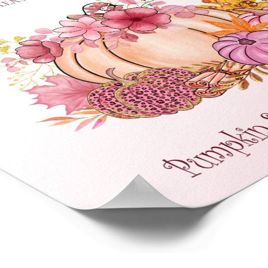 Sweet Little Pumpkin-Herfst Boerderij Roze diaper  Poster (Hoek)