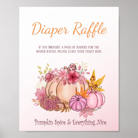 Sweet Little Pumpkin-Herfst Boerderij Roze diaper  Poster (Voorkant)