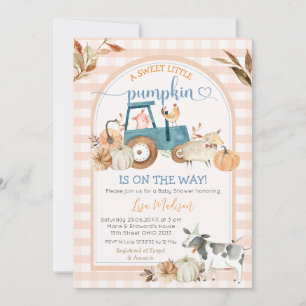 Sweet Little Pumpkin Herfst Gingham Arch Baby show Kaart