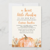 Sweet Little Pumpkin is on her Way, Baby Shower Kaart (Voorkant)