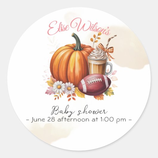 Sweet little pumpkin is on the way ronde sticker (Voorkant)