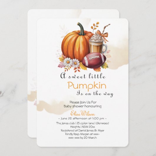 Sweet Little pumpkin latte is on the way  Kaart (Voorkant / Achterkant)