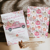 Sweet Little Pumpkin Pink Autumn Birthday Kaart