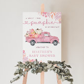 Sweet Little Pumpkin Pink Baby shower Sign Poster
