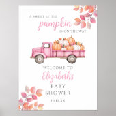 Sweet Little Pumpkin Pink Baby shower Welkomstbord Poster (Voorkant)
