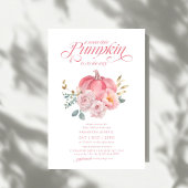 Sweet Little Pumpkin Pink Floral Fall Baby Shower Kaart