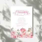 Sweet Little Pumpkin Pink Floral Fall Baby Shower Kaart