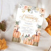 Sweet Little Pumpkin Pink Floral Fall Baby Shower  Kaart