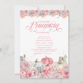 Sweet Little Pumpkin Pink Floral Fall Baby Shower Kaart (Voorkant)