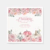 Sweet Little Pumpkin Pink Floral Fall Baby Shower Servet (Voorkant)