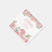 Sweet Little Pumpkin Pink Floral Fall Baby Shower Servet (Hoek)