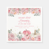 Sweet Little Pumpkin Pink Floral Fall Baby Shower Servet (Voorkant)