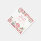 Sweet Little Pumpkin Pink Floral Fall Baby Shower Servet (Hoek)