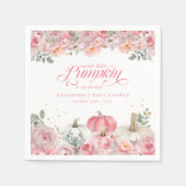 Sweet Little Pumpkin Pink Floral Fall Baby Shower Servet (Voorkant)