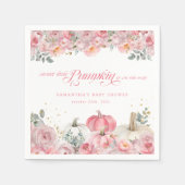 Sweet Little Pumpkin Pink Floral Fall Baby Shower Servet (Voorkant)