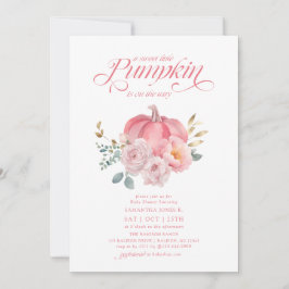 Sweet Little Pumpkin Pink Floral Herfst Baby showe Kaart