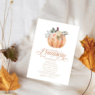 Sweet Little Pumpkin Pink Floral Herfst Baby showe Kaart