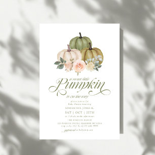 Sweet Little Pumpkin Pink Floral Herfst Baby showe Kaart