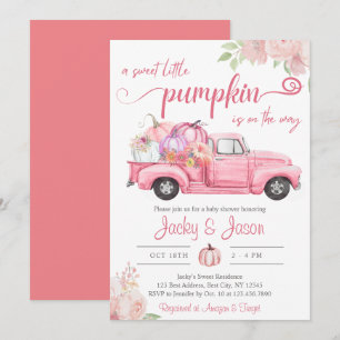 Sweet Little Pumpkin Pink Girl Baby shower Kaart