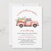 Sweet Little Pumpkin Pink Truck Girl Baby shower Kaart (Voorkant)