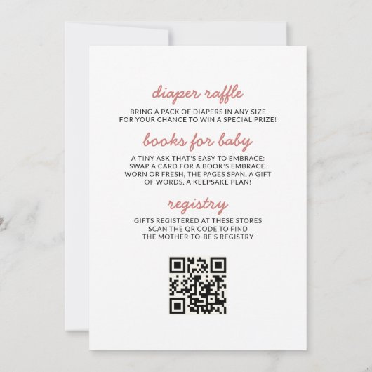 Sweet Little Pumpkin Pink Truck Girl Baby shower Kaart (Achterkant)