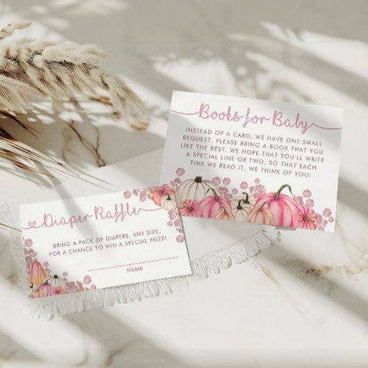 Sweet Little Pumpkin Roze Herfst Boeken voor Baby Informatiekaartje