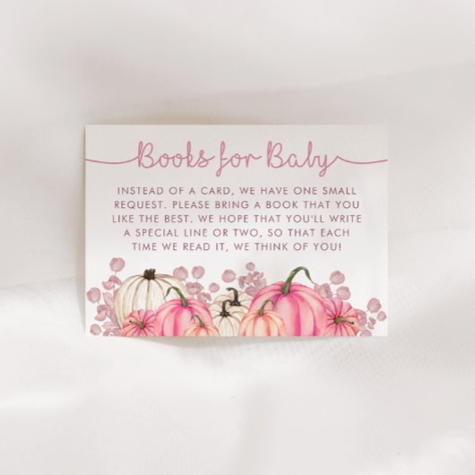 Sweet Little Pumpkin Roze Herfst Boeken voor Baby Informatiekaartje