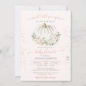 Sweet Little Pumpkin Soft Pink Autumn Baby shower Kaart (Voorkant)