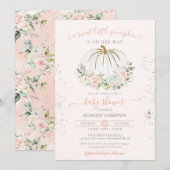 Sweet Little Pumpkin Soft Pink Autumn Baby shower Kaart (Voorkant / Achterkant)