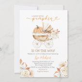 Sweet Little Pumpkin Stroller Floral Baby shower Kaart (Voorkant)
