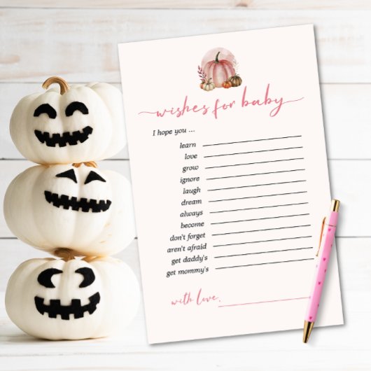 Sweet Little Pumpkin Wishes voor Baby advies Kaart