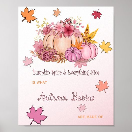 Sweet Little Pumpking Girl Spice & Mooie Roze Herf Poster (Voorkant)