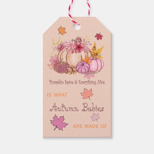 Sweet Little Pumpking Hallo Kruiden & Mooie Roze H Cadeaulabel (Voorkant)