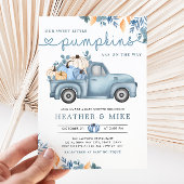 Sweet Little Pumpkins Blue Twins Baby shower Kaart