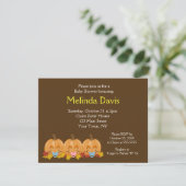 Sweet Little Pumpkins Herfst Baby shower Kaart (Staand voorkant)