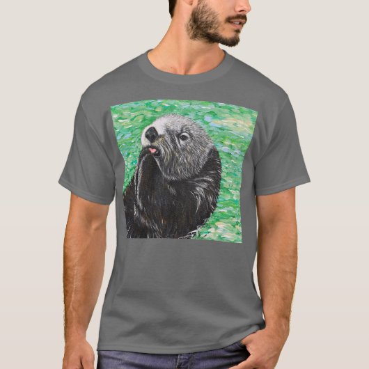 Sweet Little Sea Otter Painting T-shirt (Voorkant)