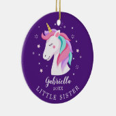 Sweet Little Sister Unicorn kerstversiering Keramisch Ornament (Rechts)